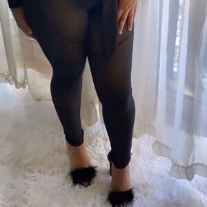 Brash Black Feather Heels